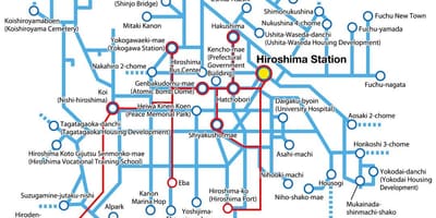 Kort af hiroshima flutninga
